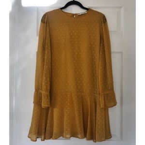 Mustard yellow ZARA Long-sleeve Dress (L)